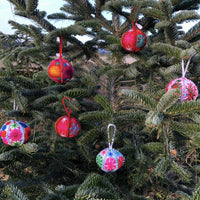 Hand-embroidered Globe Ornament