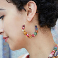 Kantha Graduated Hoop Earrings